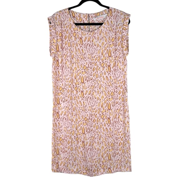 Virginie Castaway Leopard Print Casual Summer Spring Sheath Dress Size Large - Picture 1 of 8